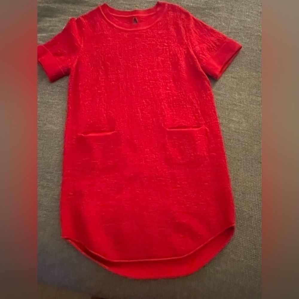 Red stretch knit t-shirt tunic/dress